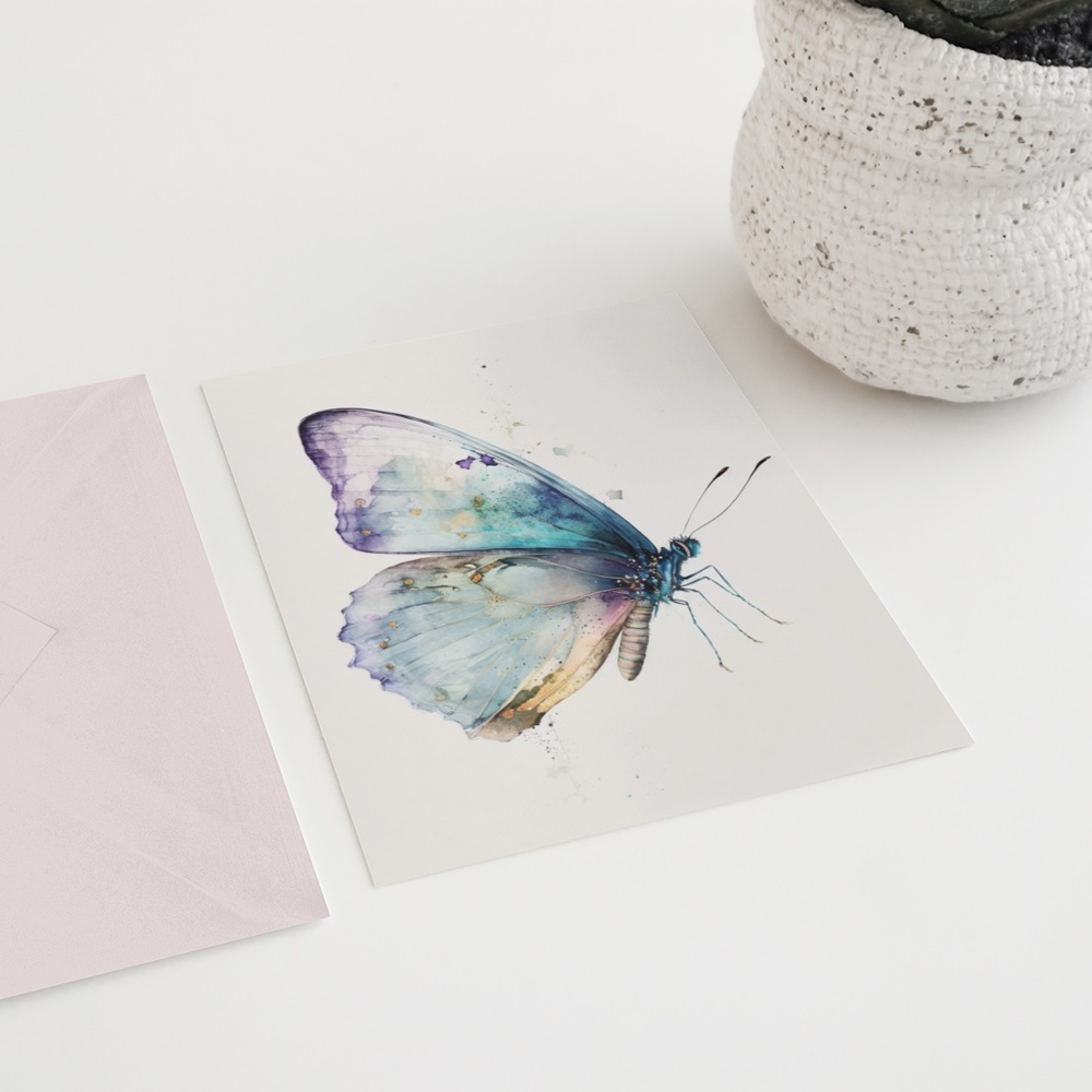Watercolor Butterfly Wall Art Illustration Print Poster Unframed - Picture 6 of 6